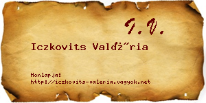 Iczkovits Valéria névjegykártya